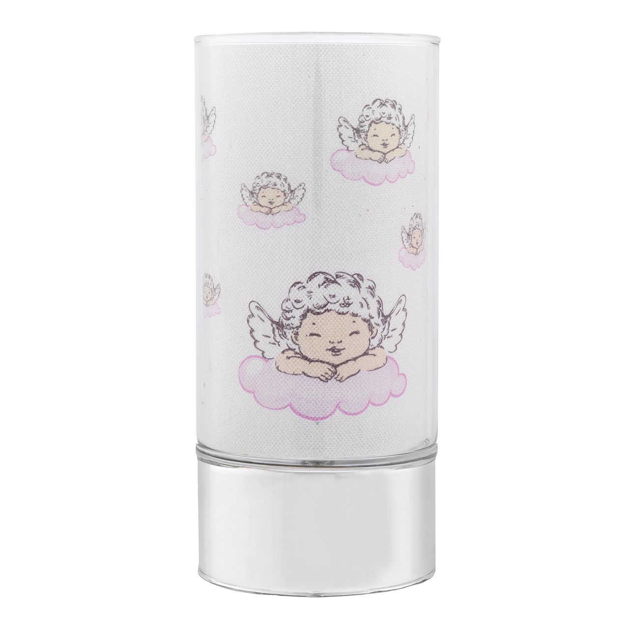LAMPADA IN VETRO H. 20 CON DECORO ANGIOLETTI  - ROSA
